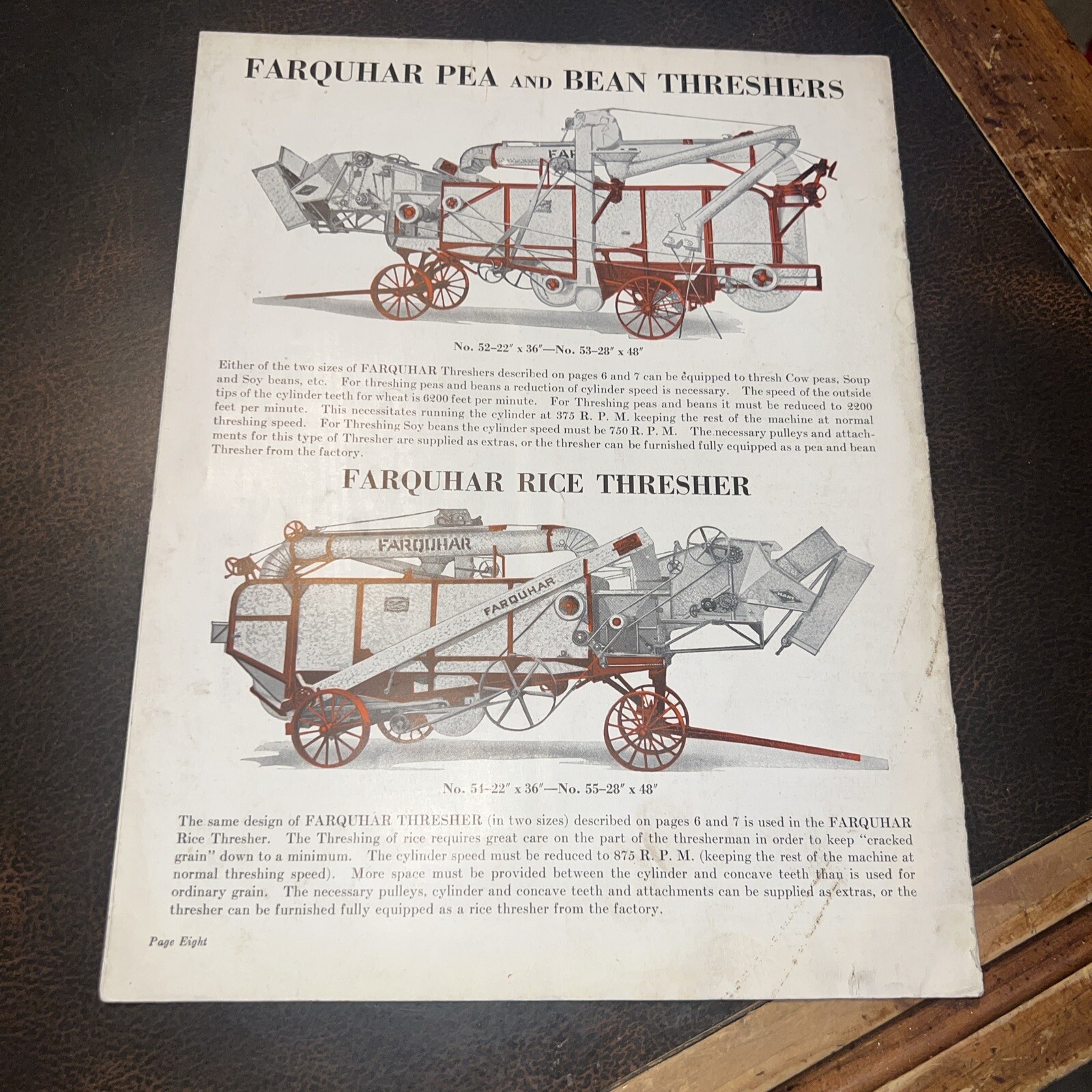Rare Farquhar Machinery Brochure York, PA All Steel Threshers