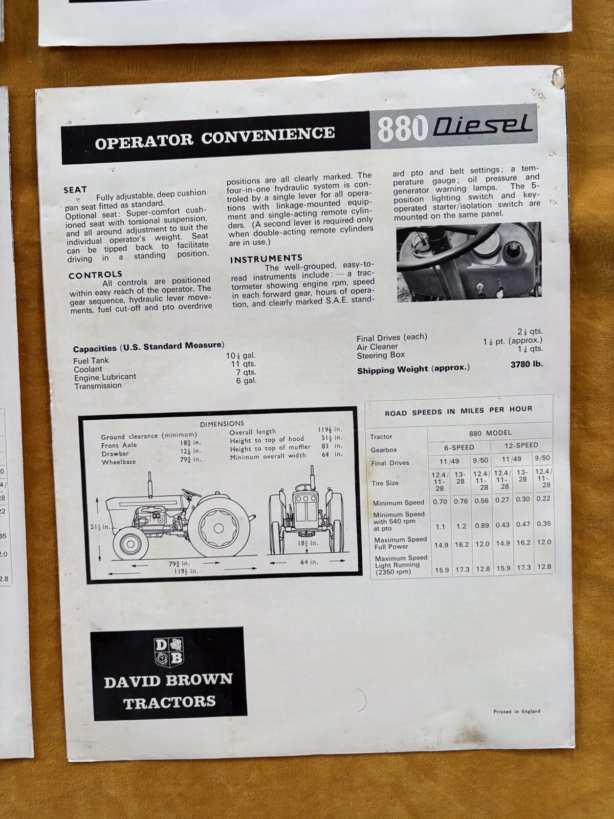 David Brown Diesel 990 880 Tractor Sales Brochure Lot of (4) 3-Plow 4-Plow