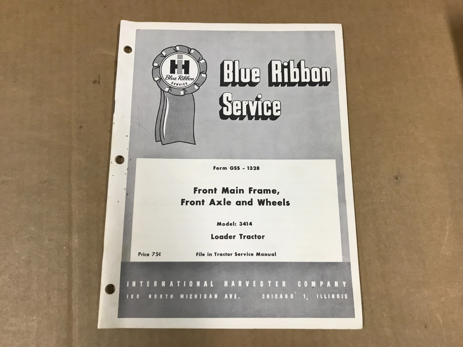 VTG Blue Ribbon Service-Front Main Frame, Front Axle & Wheels- Model 3414 Loader