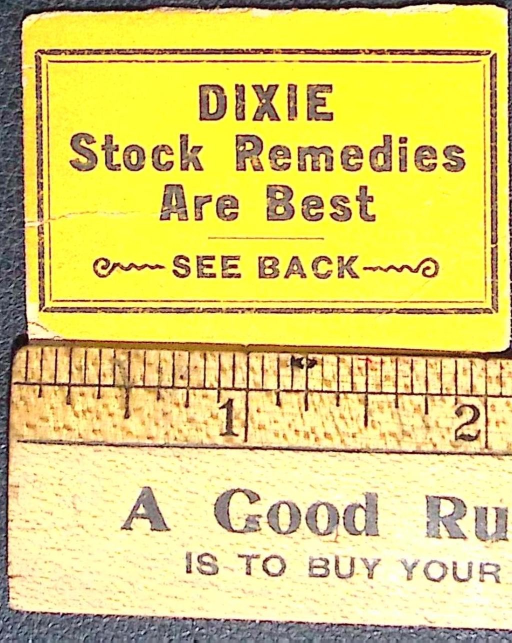 Vintage Dixie Stock Remedies Advertising Label Farm Vet Medicine Ephemera