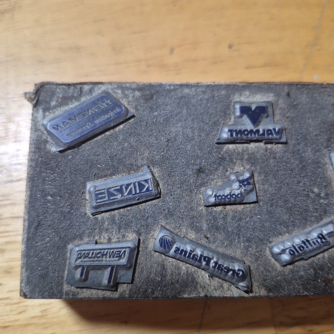 Printing Press Block 10 Mini Agricultural Advertisements Vintage Advertising
