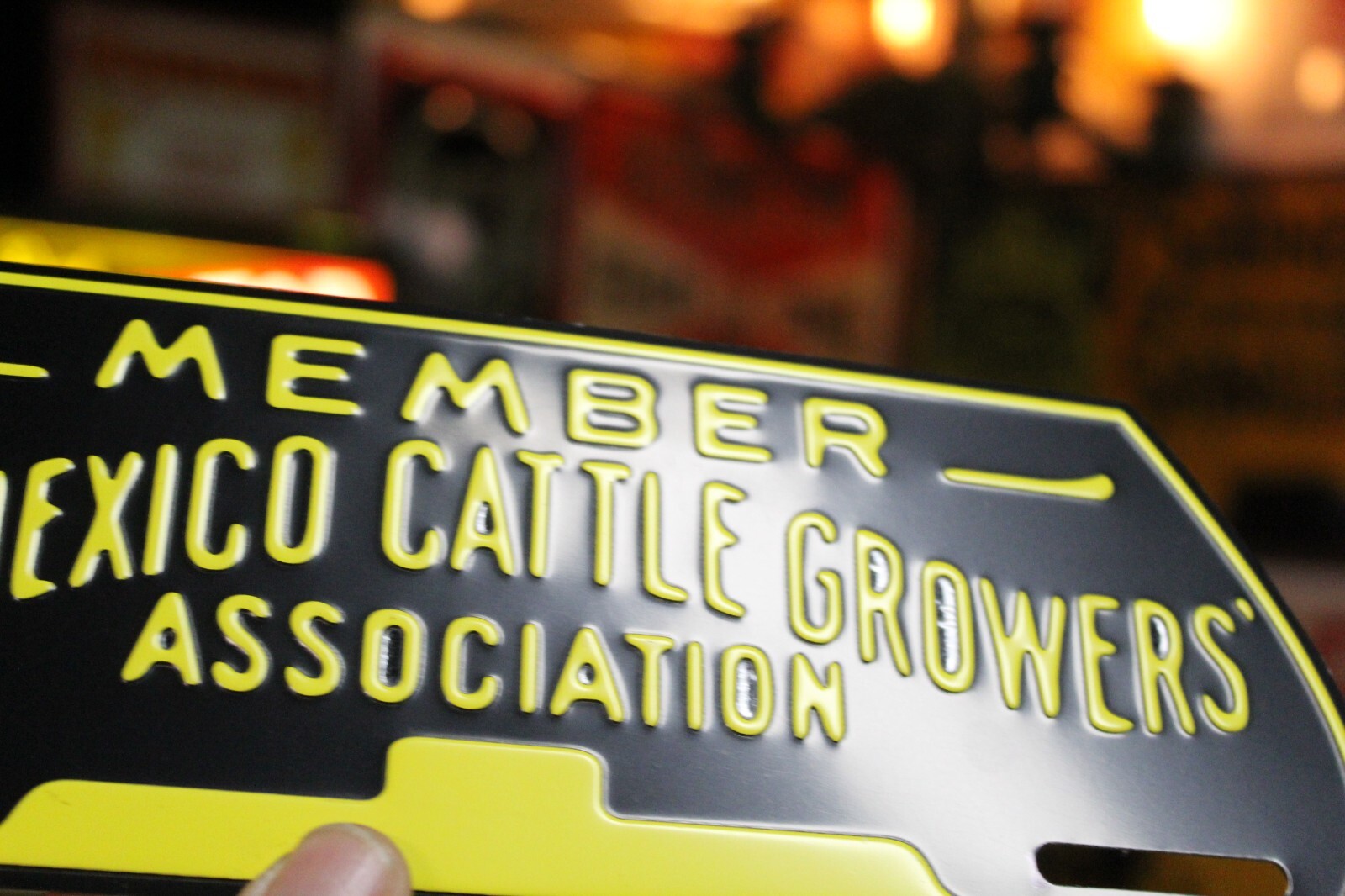 NEW MEXICO CATTLE CROWER MEMBER CO-OP FARM DEALER EMBOSSED METAL SIGN GAS OIL