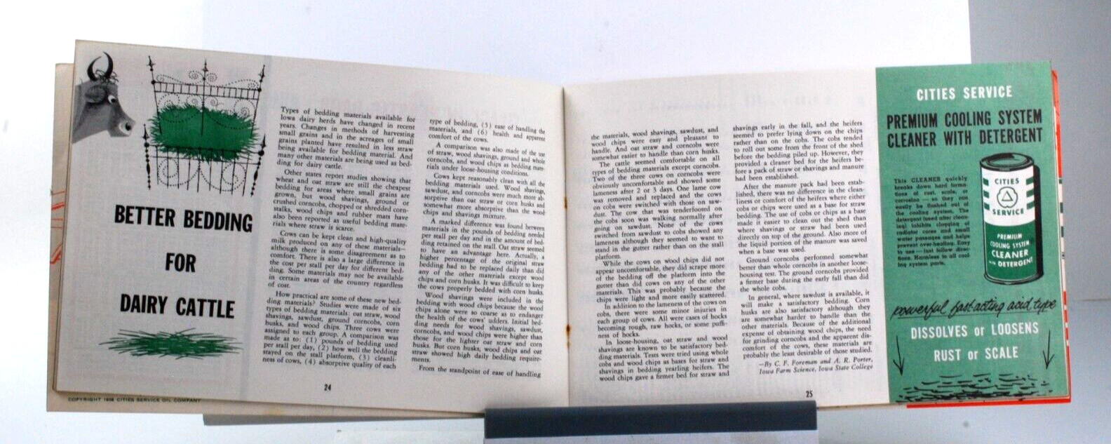 Cities Service Farmer BOOK Farming Almanac 1958 Green Book