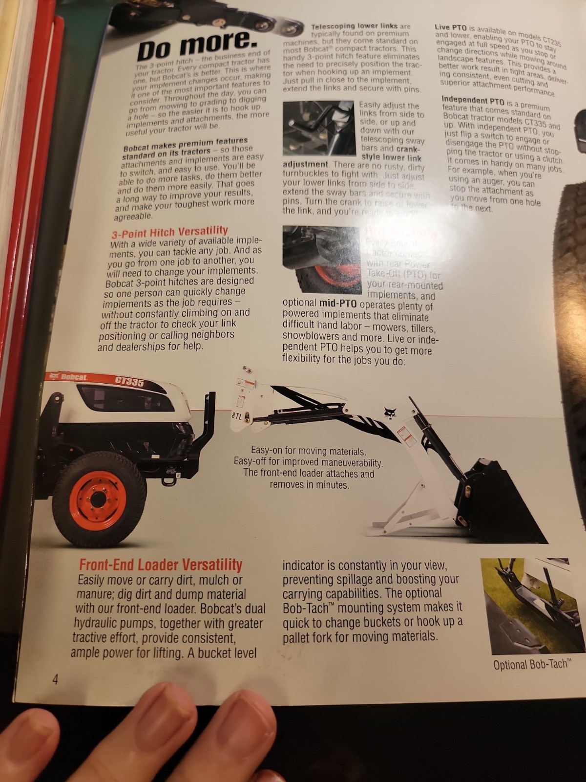 Bobcat CT120 Through CT450 Compact Tractors Brochure 20 Page Good