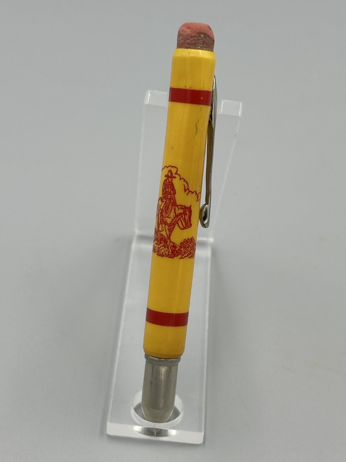 1948 FARMERS ELEVATOR Advertising COWBOY Vintage BULLET PENCIL Minnesota ROWENA