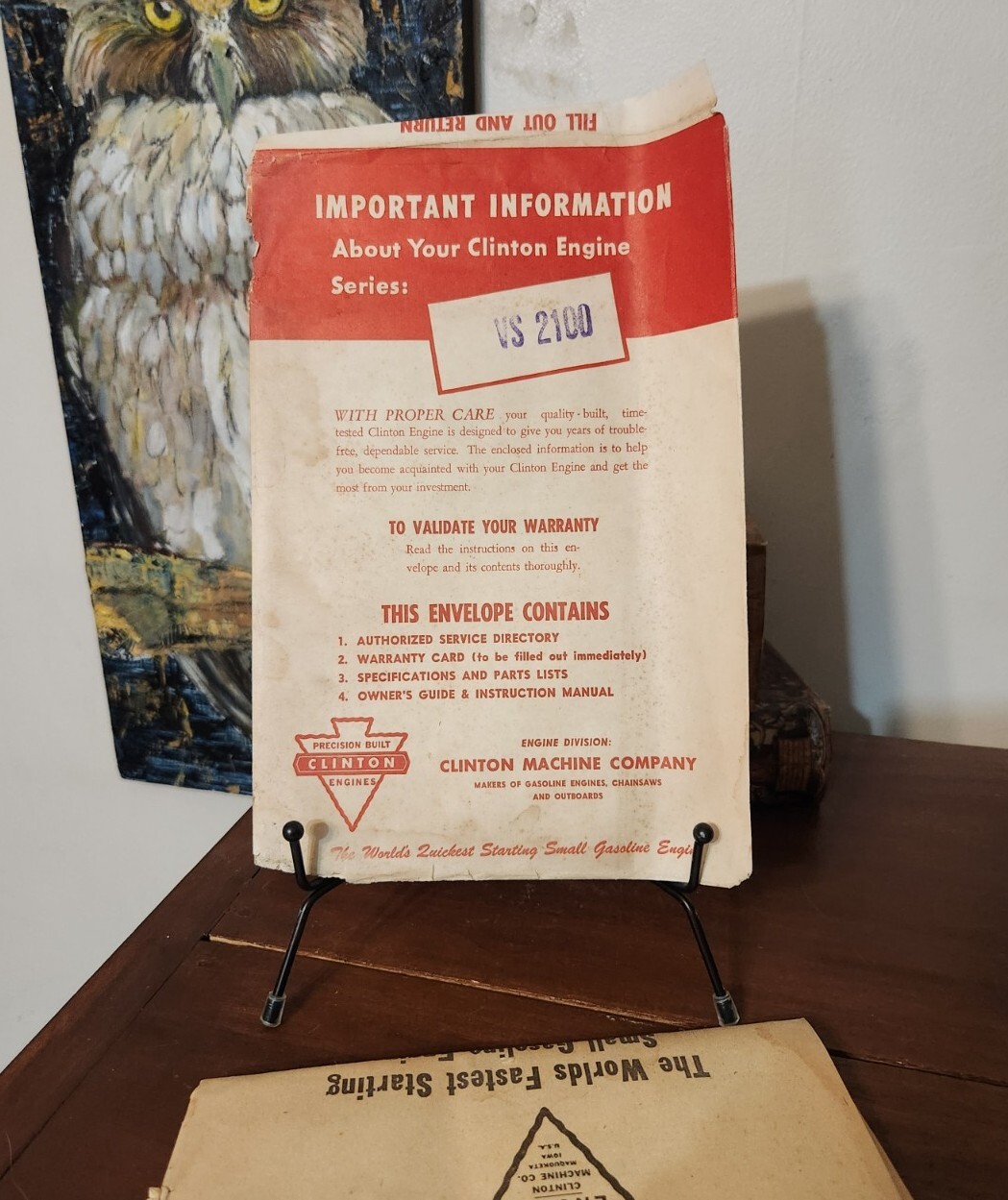 Vintage 1954 Clinton Engine Machine Co Sales Service Dealer Directory Book Guide