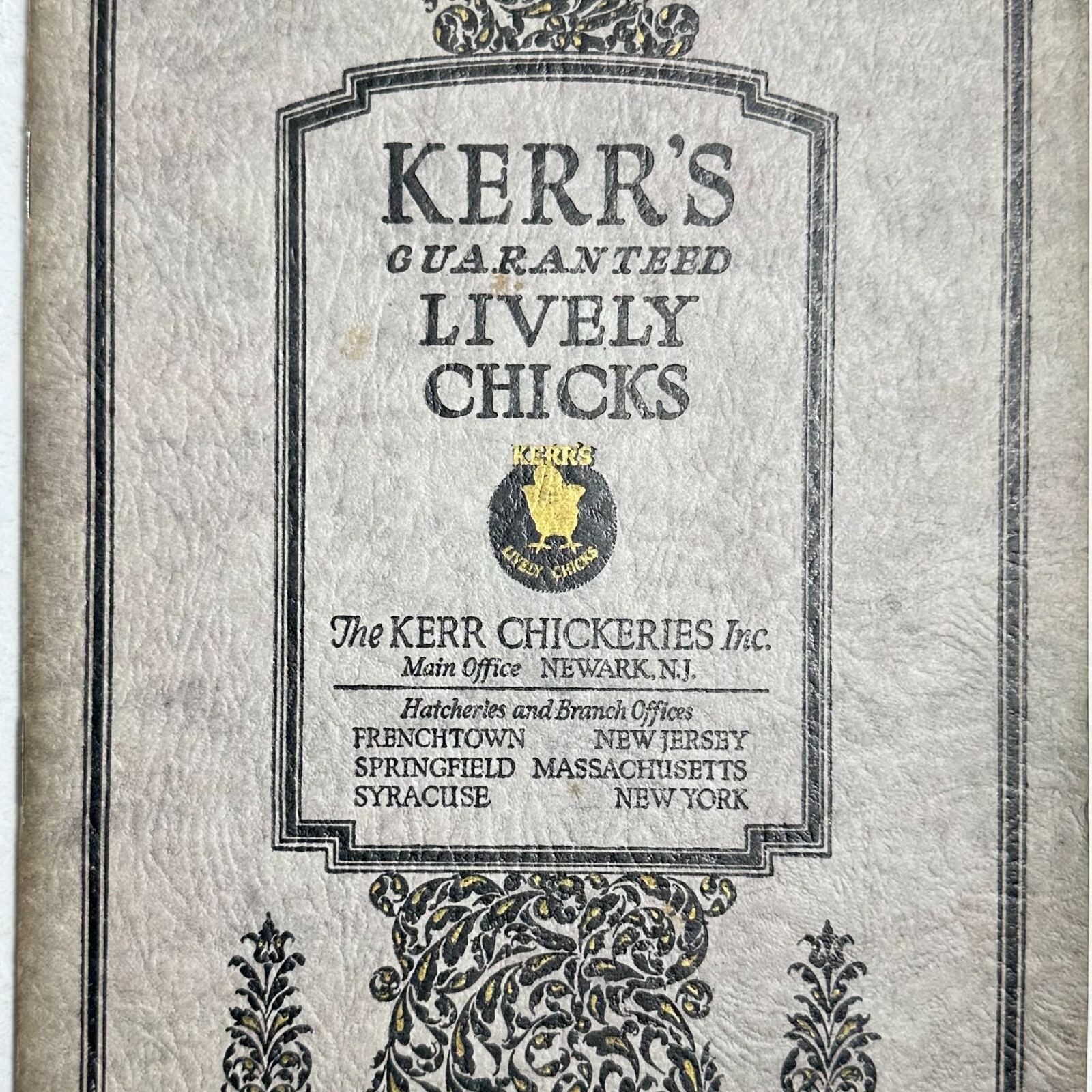 1924 Kerr&rsquo;s Lively Guaranteed Lively Chicks Catalog Kerr Chickeries NEWARK NJ