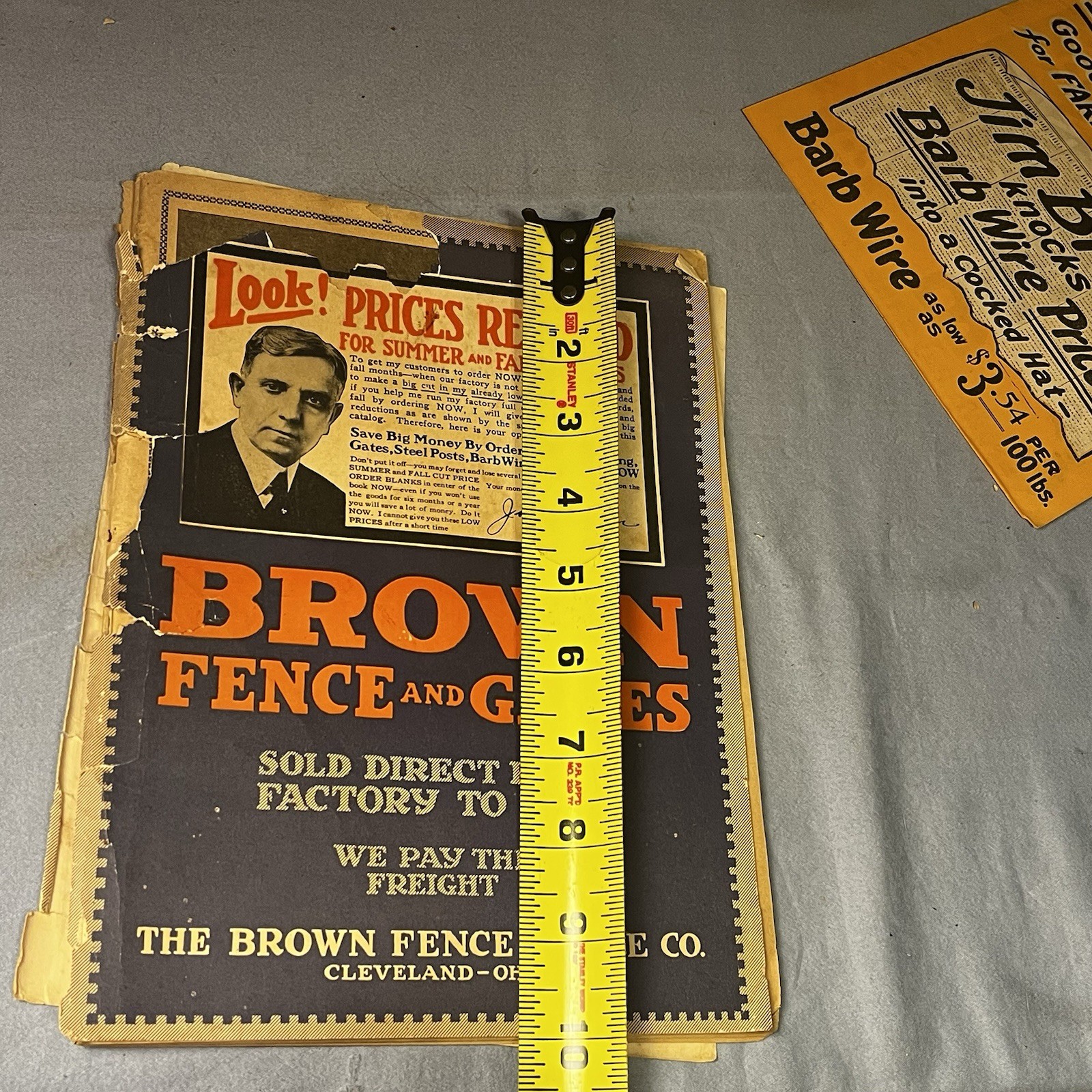 Vintage Sales Catalog Brown Fence Gate Barbes Wire