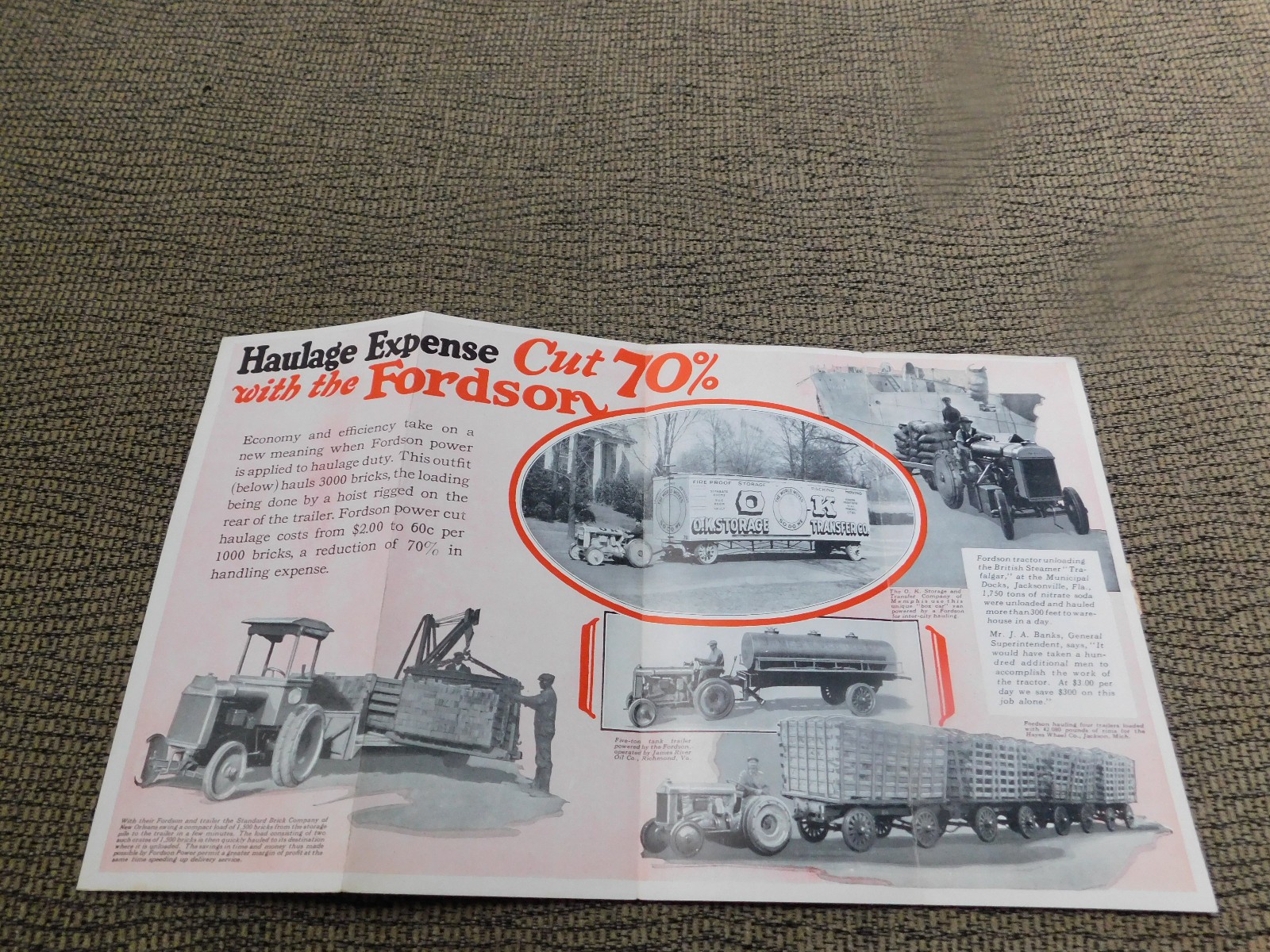1920&rsquo;s 1930&rsquo;s Fordson Tractor Brochure 9.25&Prime; x 16&Prime;