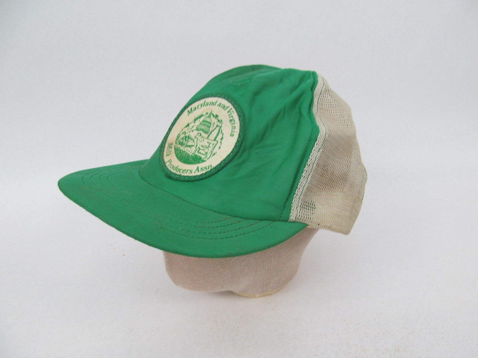 Vintage Snapback Cap Trucker Hat Green Maryland & Virginia Milk Producers Dairy