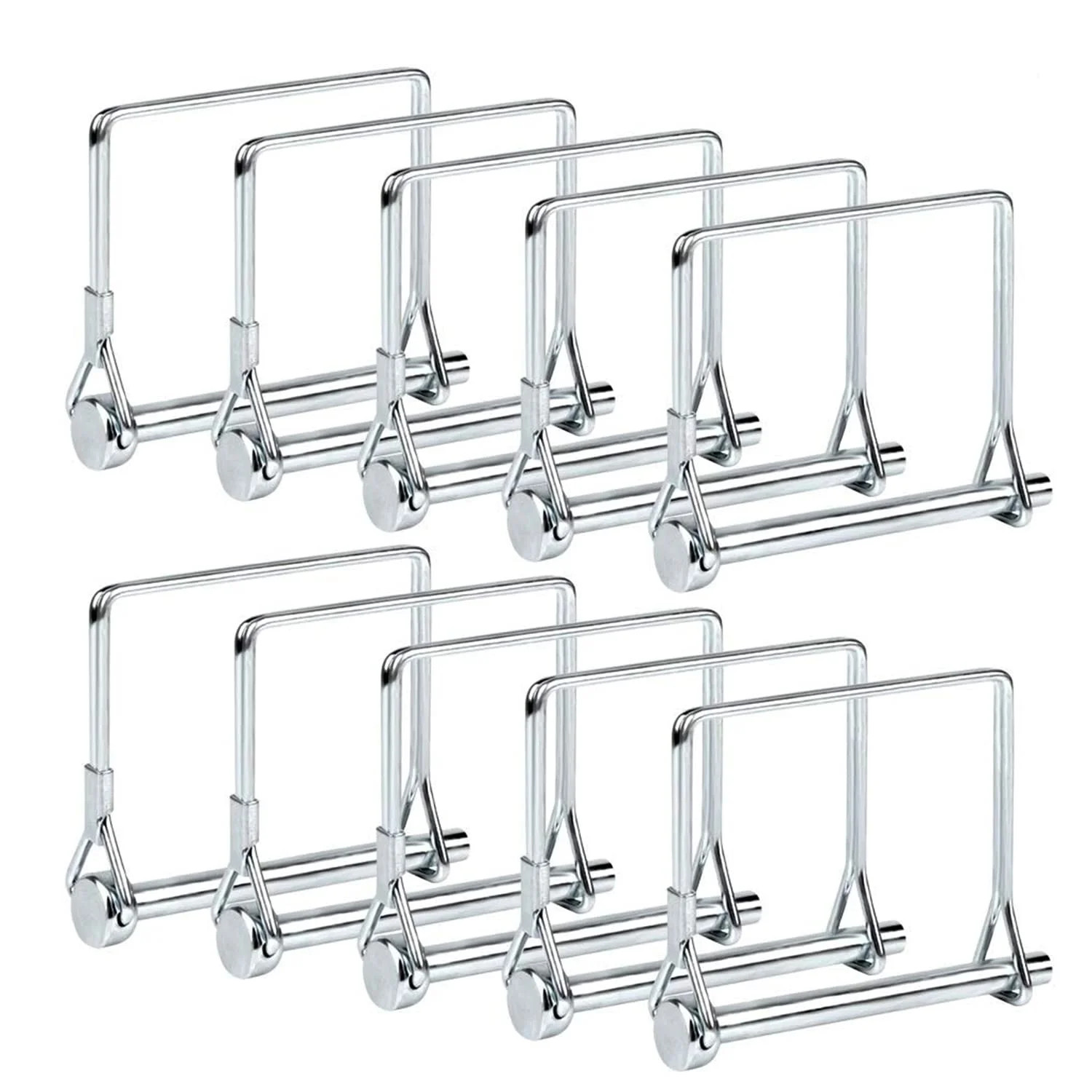 10 Pack 1/4×4 Inch Trailer Coupler Pin Heavy Duty Wire Lock Pin PTO Shaft Lockin