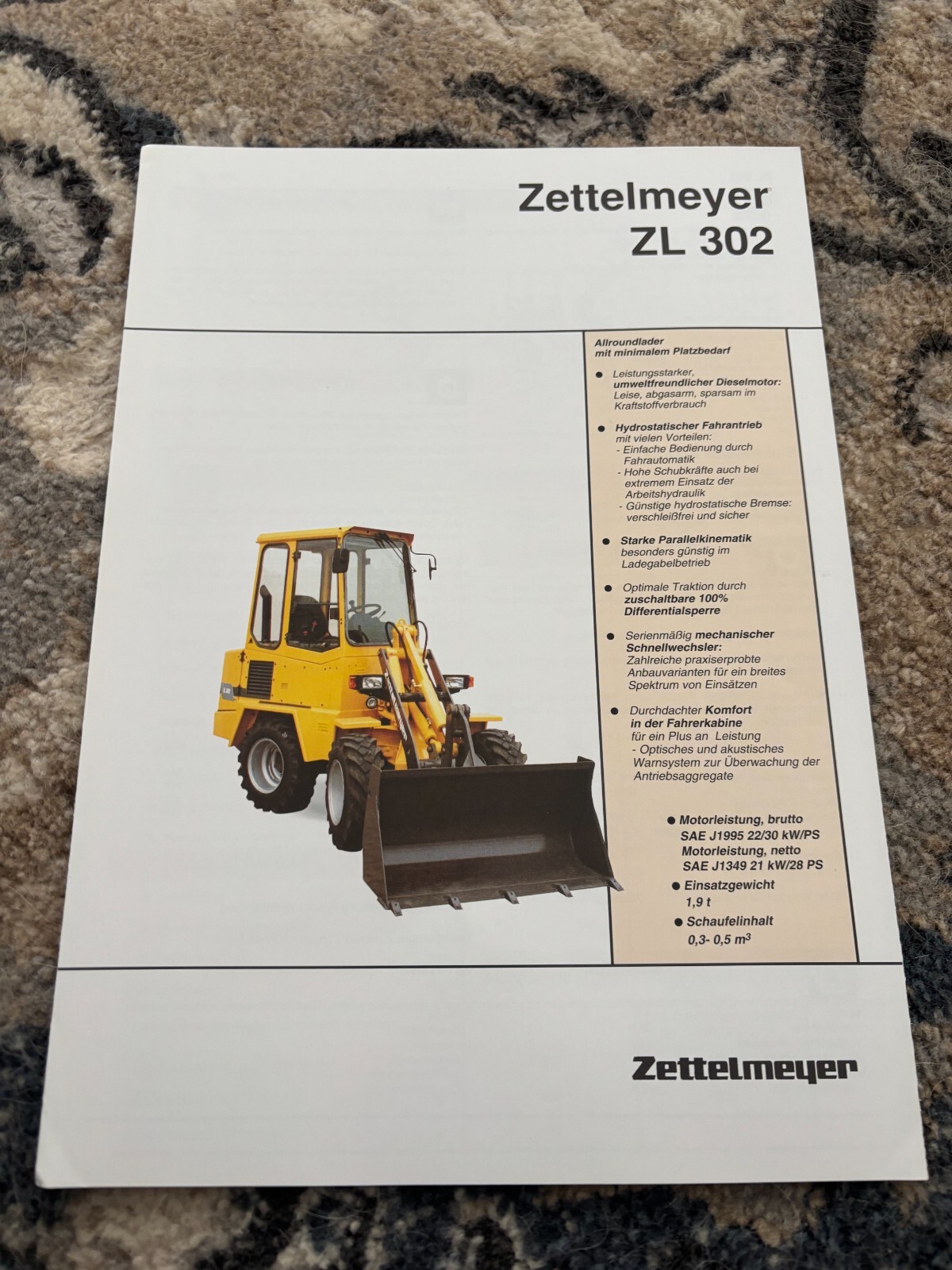 Zettelmeyer ZL 302 Wheel Loader In German Brochure FCCA25 no4