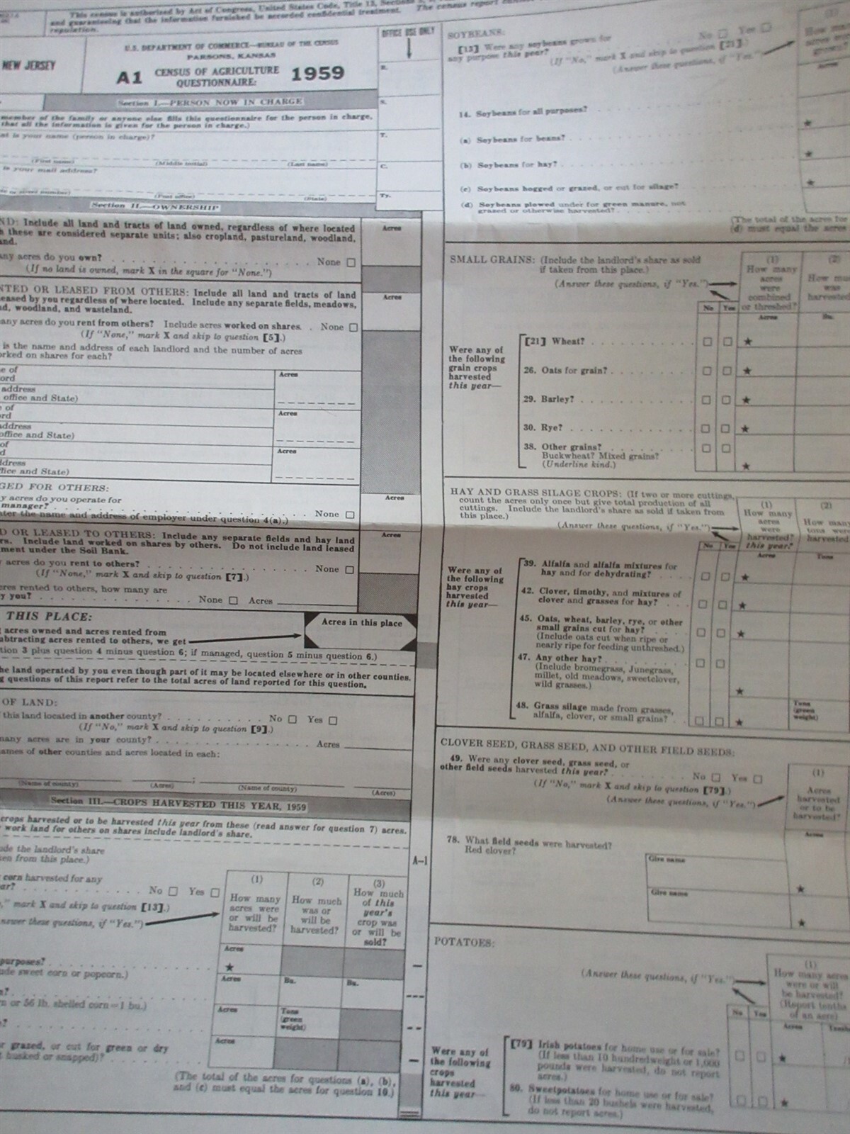 1959 The Farm Count – US Census of Agriculture – New Jersey