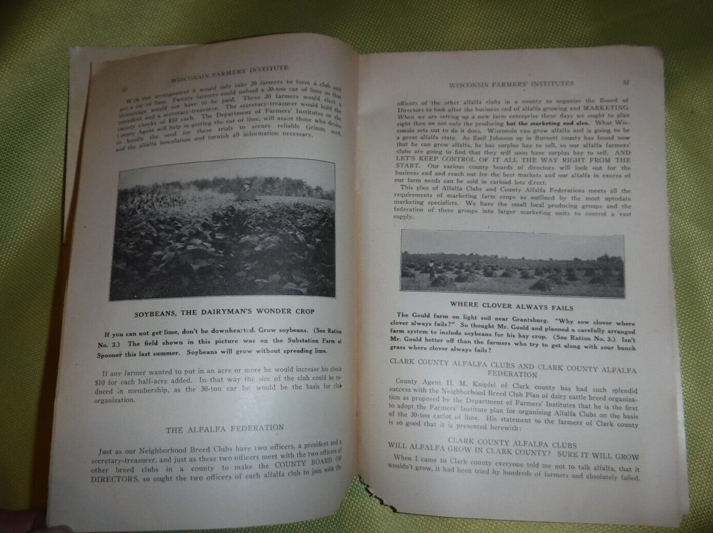 1923 WISCONSIN FARMERS INSTITUTES BULLETIN 16 HANDBOOK OF AGRICULTURE