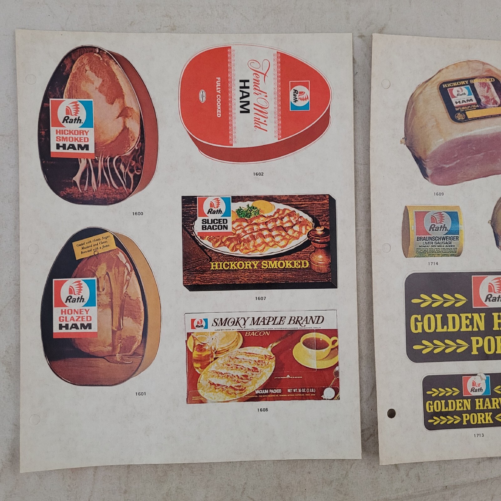 Rath Packing Stickers Iowa Ham Golden Harvest Lot Waterloo Iowa Vintage Pork Ad