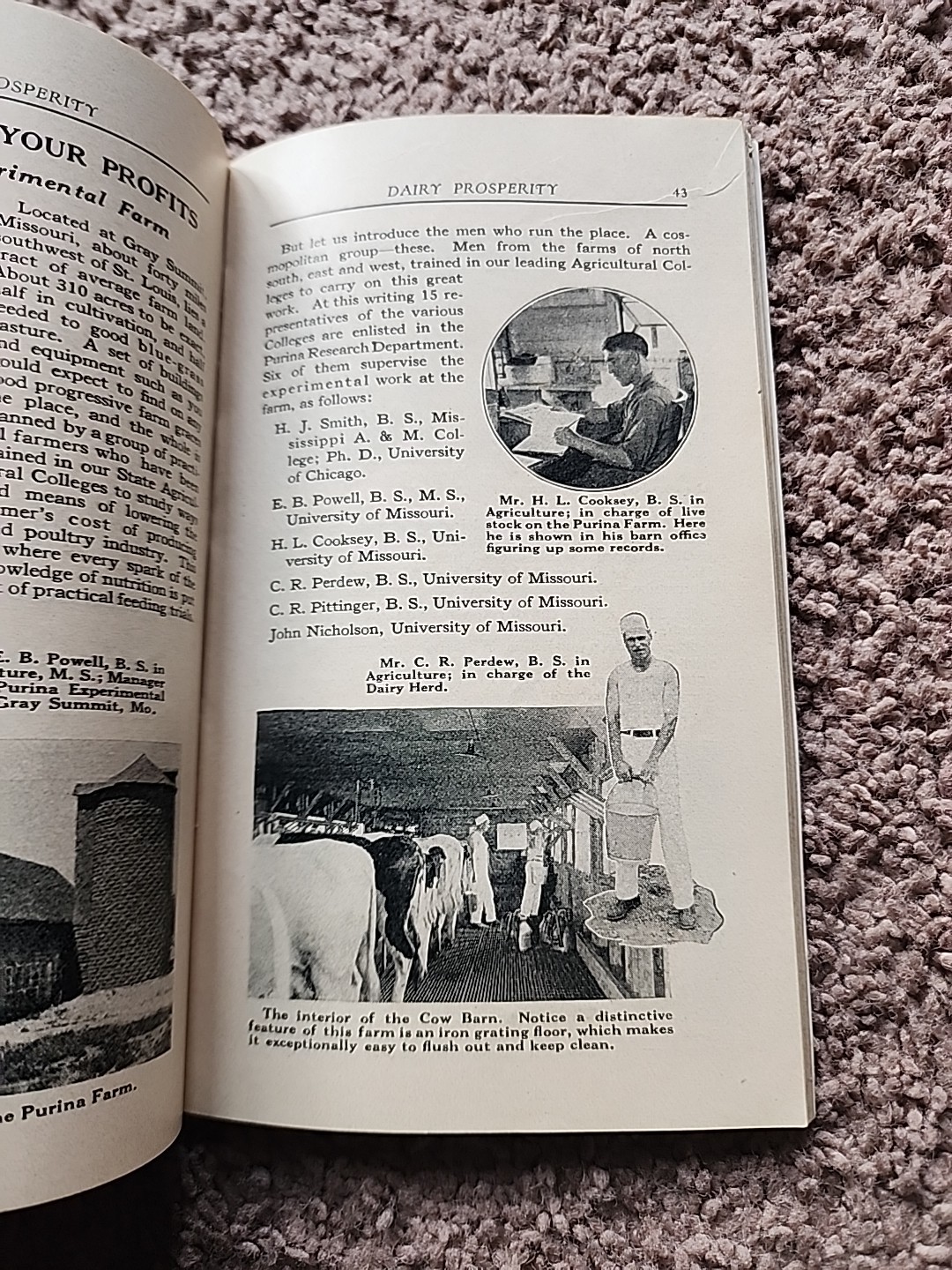 Vintage 1929 Dairy Prosperity Book By Purina And 1948 MILK Bacteria Flyer