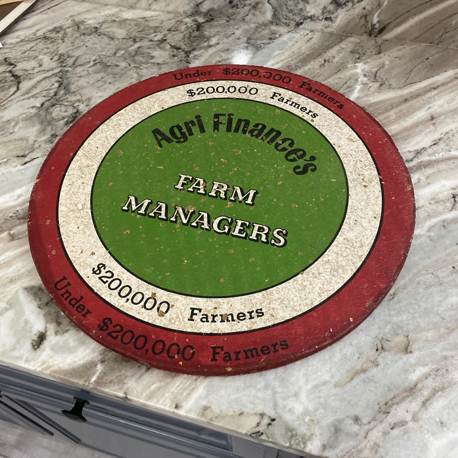 Original agri Finances INSURANCE Wood Composite sign Dart Board Farm Managers