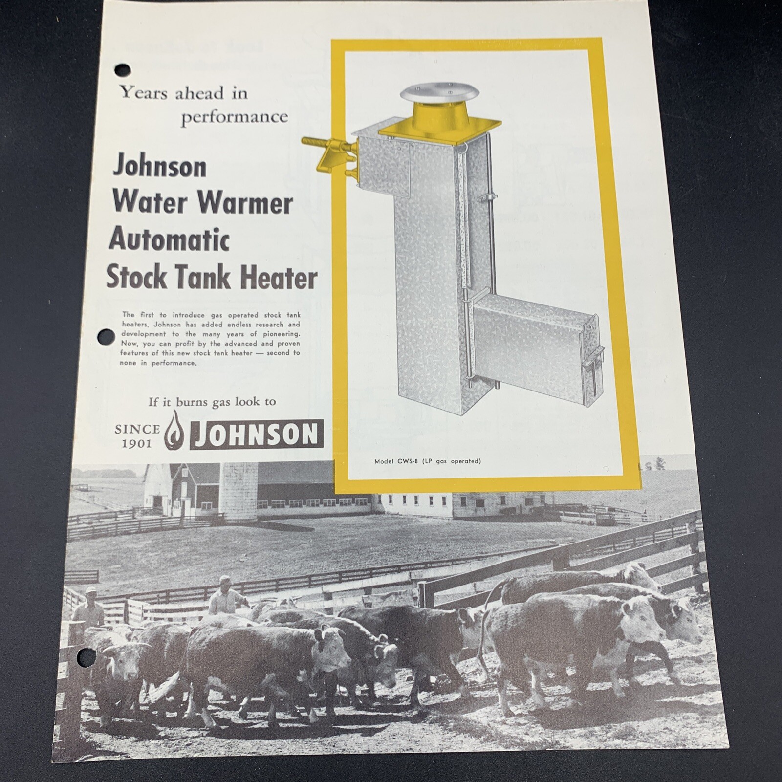 Pair 1961 Johnson Gas Appliance Brochure Pig Blanket & Water Warmer-Cedar Rapids