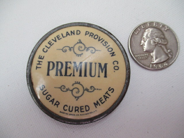 Vintage Celluloid Wiltshire Brand Hams Meats Cleveland Provision Co. Pin Holder