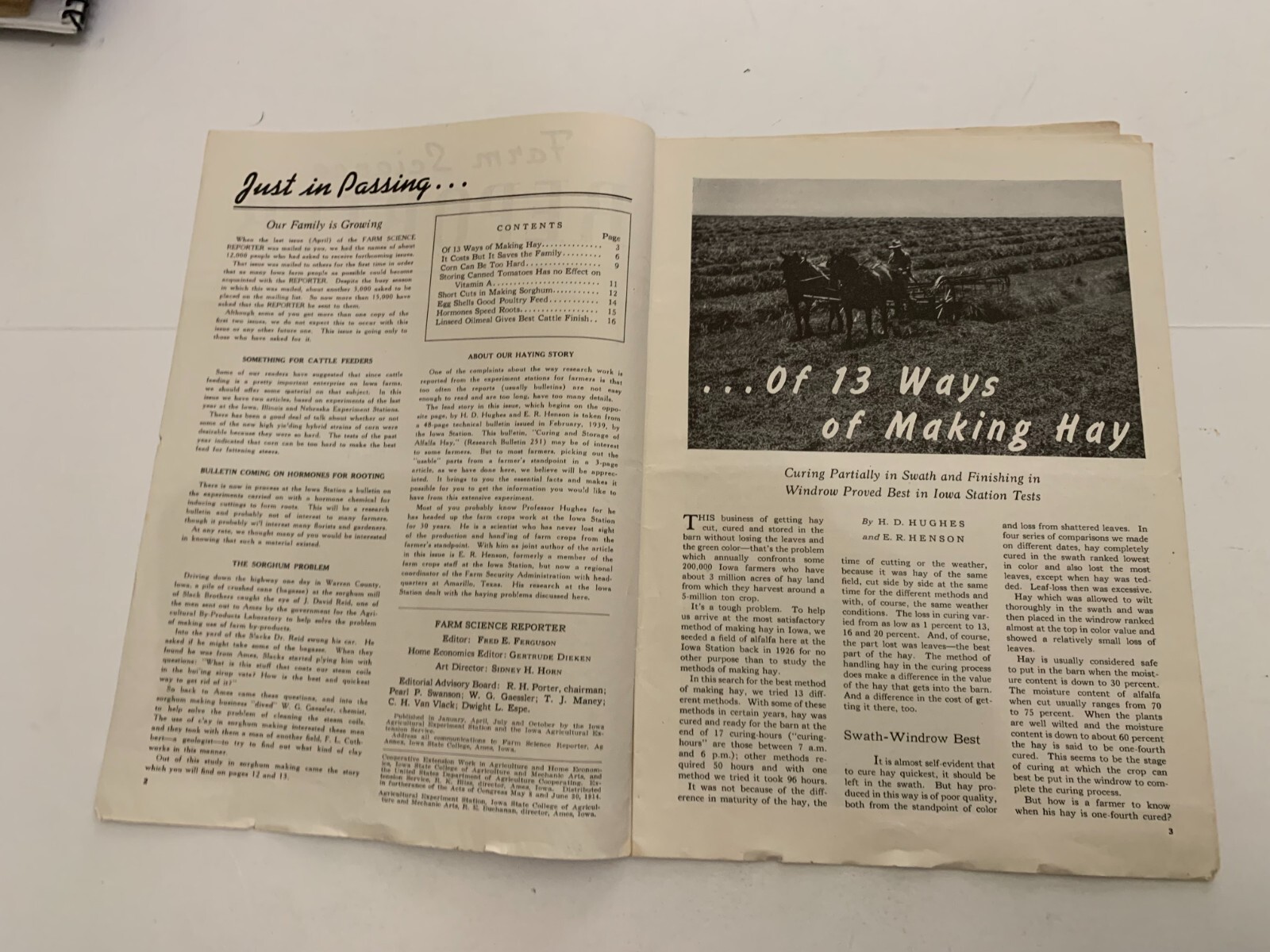 July 1940 Farm Science Reporter Magazine Vol. 1 No. 3 Iowa State College Ames IA