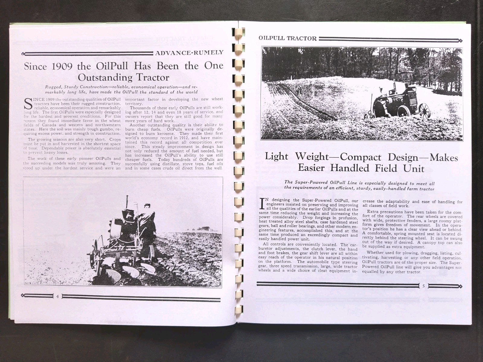 Rumley Oil Pull Tractor Dealer Brochure Owners Manual Print Advertising Reprint