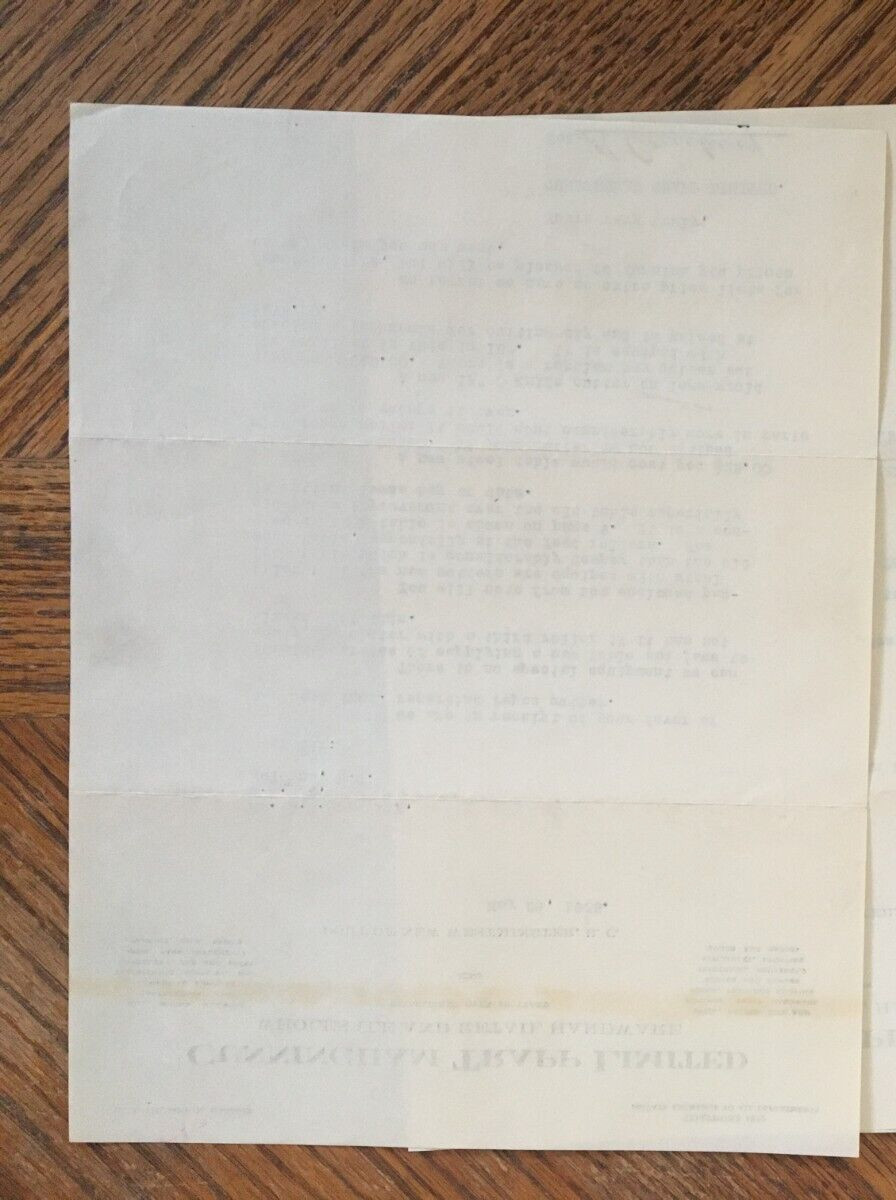 Cunningham Trapp Ltd Farm Machinery Letter Receipt 1938 Kelowna BC Cattle Ranch