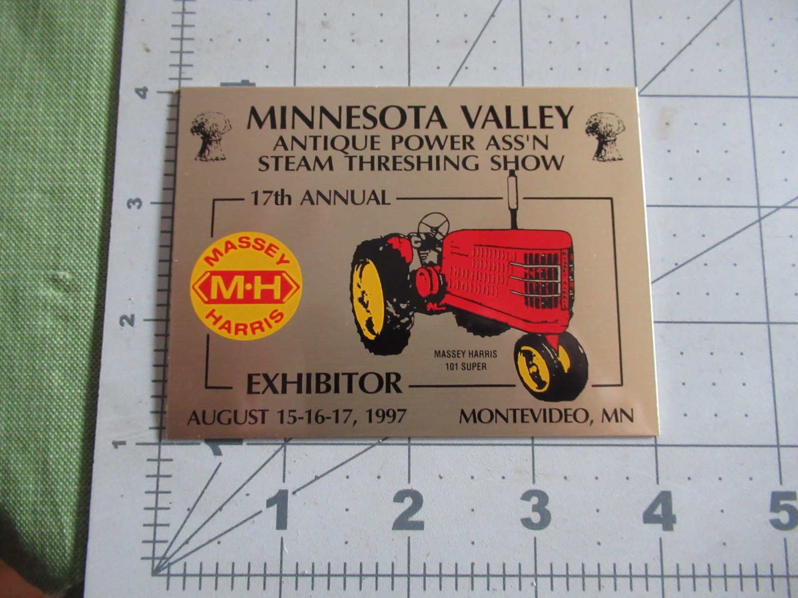 Minnesota Valley 1997 Threshing Show Exhibitor Decal 4 x 3 Massey Harris