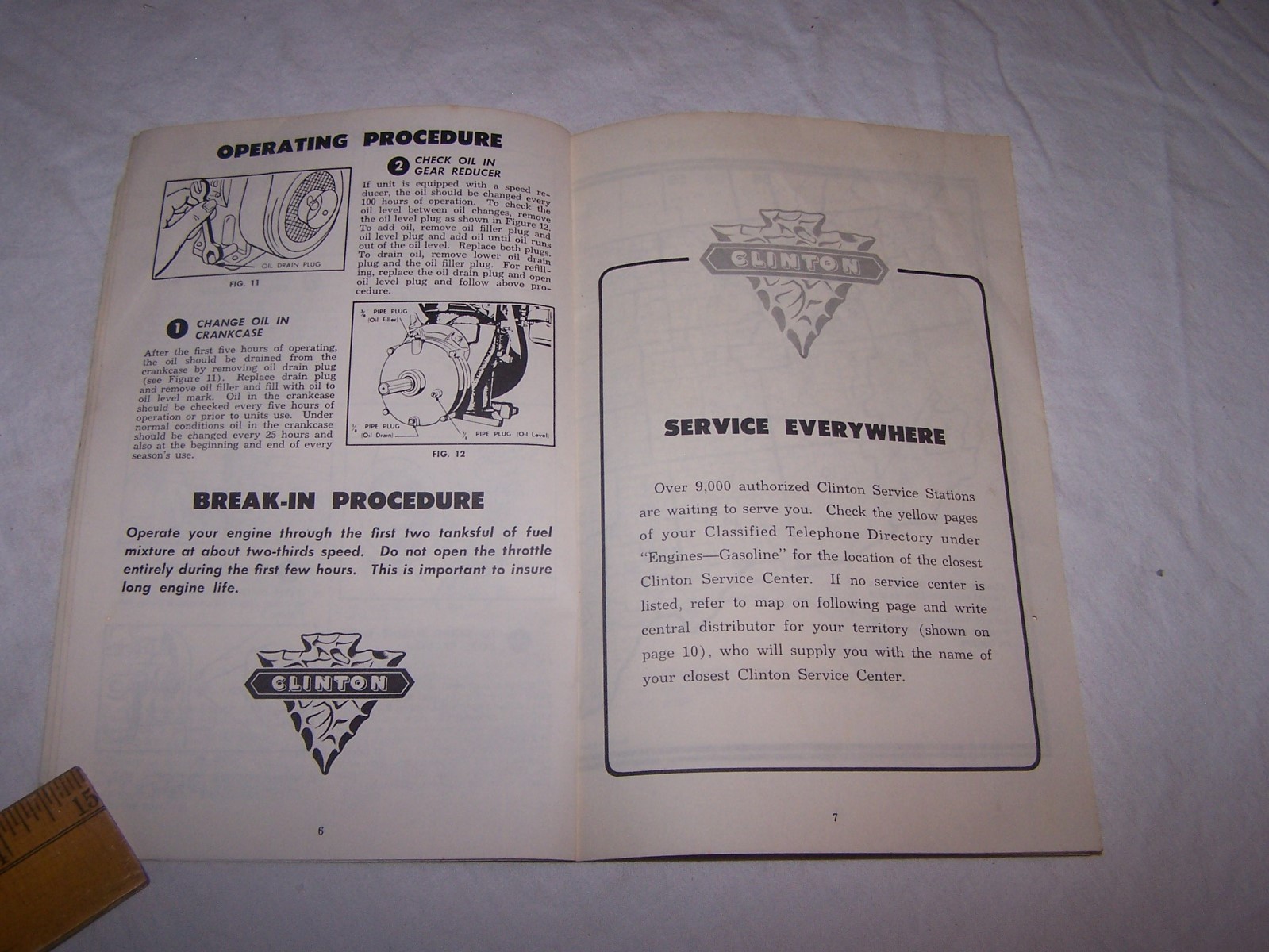 Vintage Operation & Maintenance Manual CLINTON Engines VS 100 A-2100 3100 AVS