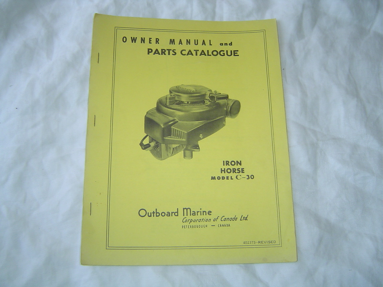 OMC outbord marine C-30 gas engine owner&rsquo;s operator&rsquo;s and parts catalogs manual