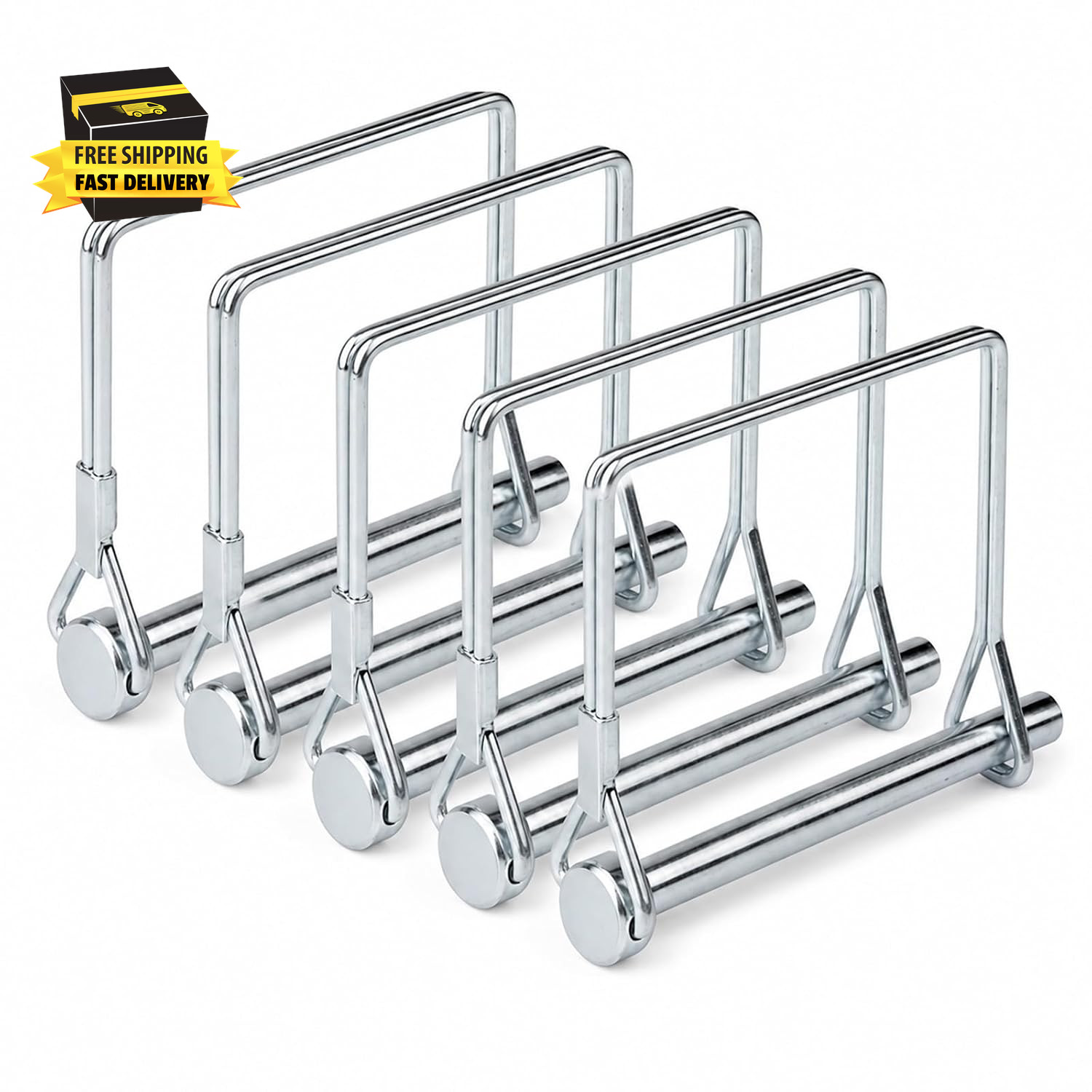 5 Pack Square Trailer Pin 1/4 Inch X 2-3/4 Inch, Heavy Duty Shaft Locking Pin, C