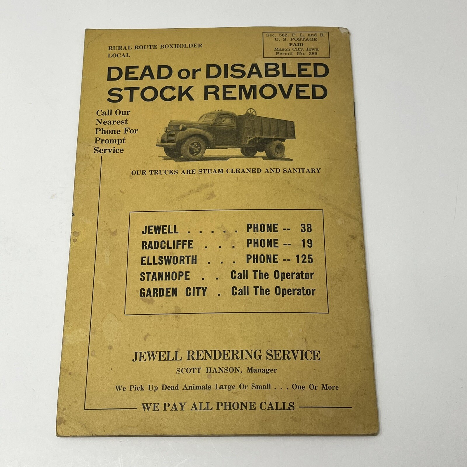 1944 1945 Practical Farm Record Book Jewell Rendering Iowa Falls IA Filled Out