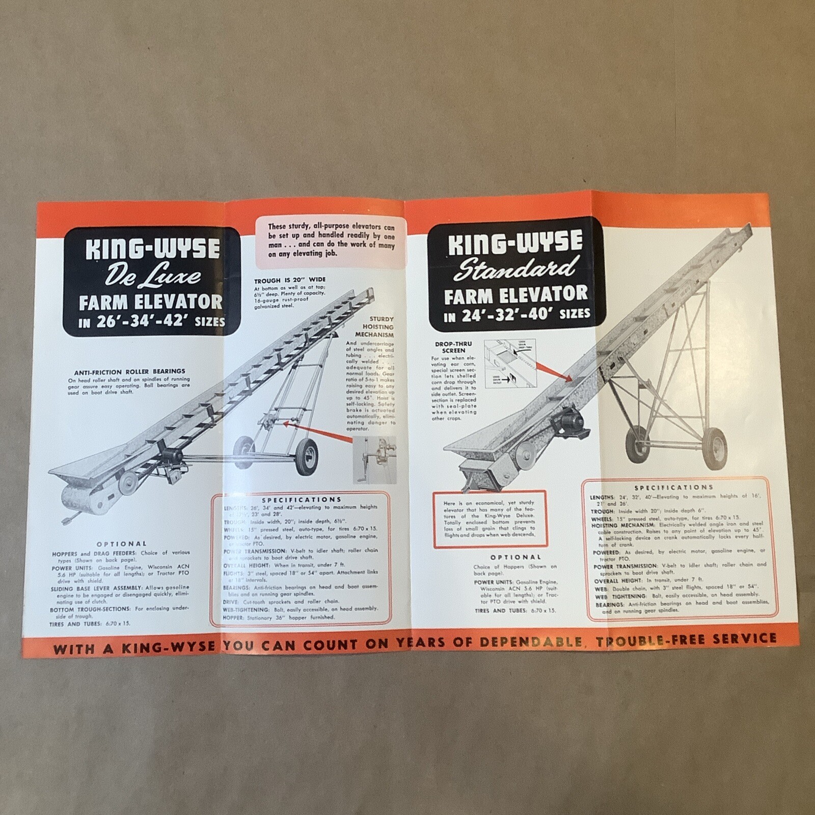 Vintage King Wyse Inc. Farm Elevators Advertising Pamphlet Archbold OH INV-AD14￼