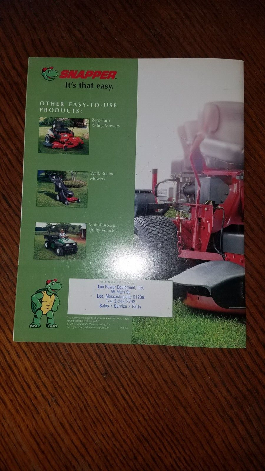 SNAPPER RIDING MOWERS, TRACTORS, ETC SALES BROCHURE *2005* 19 PAGES