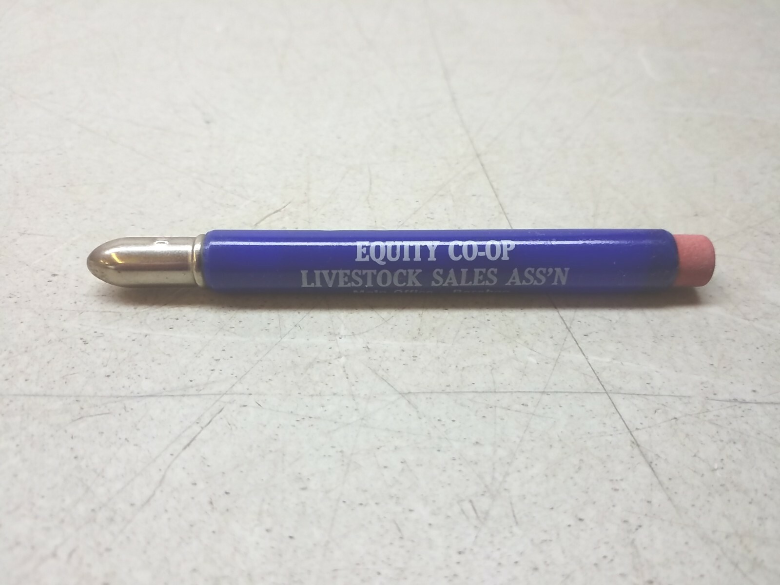 Equity Cooperative Livestock Sales Baraboo Wisconsin Vtg Ag Ad Bullet Pencil