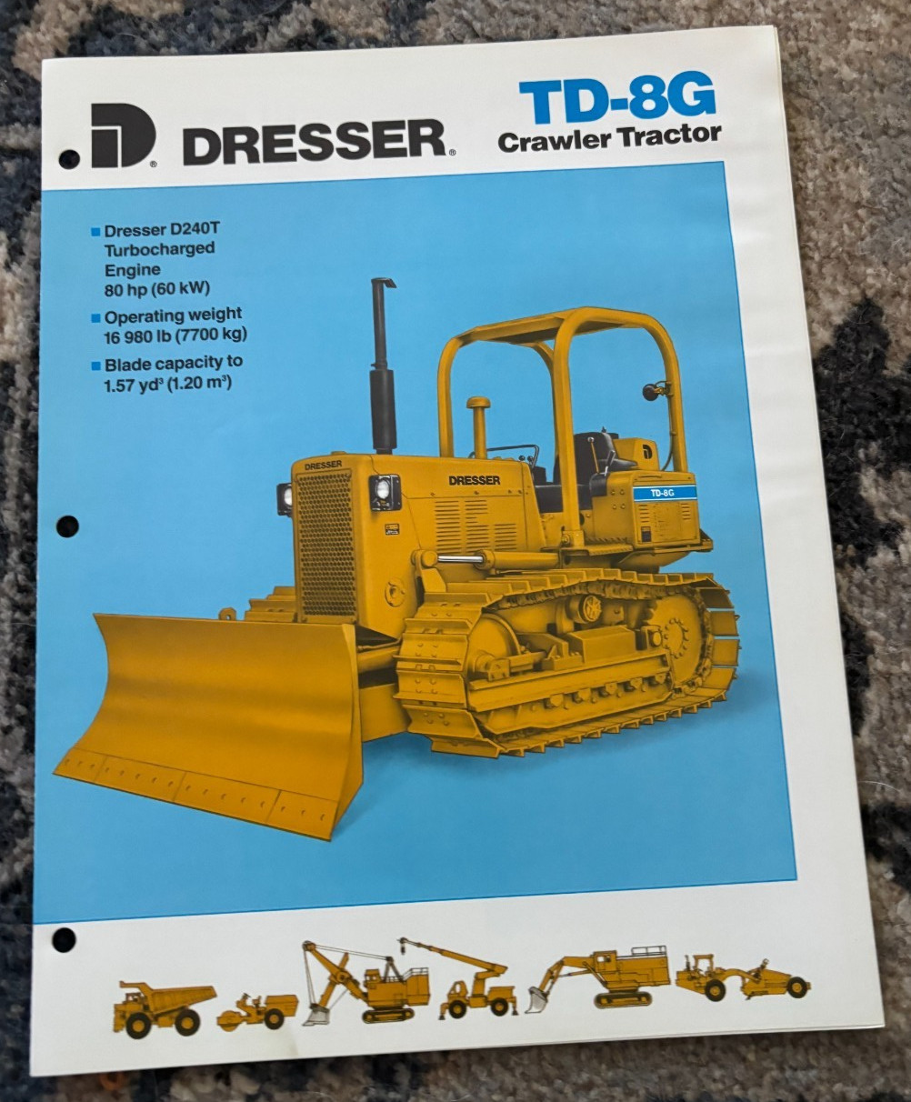 Dresser TD-8G Crawler Tractor Dozer Brochure DCPA25