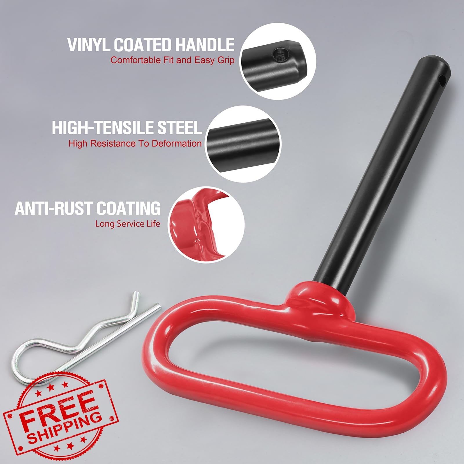 Jamiikury 2x 1/2 x 3-5/8 Red Hitch Pins