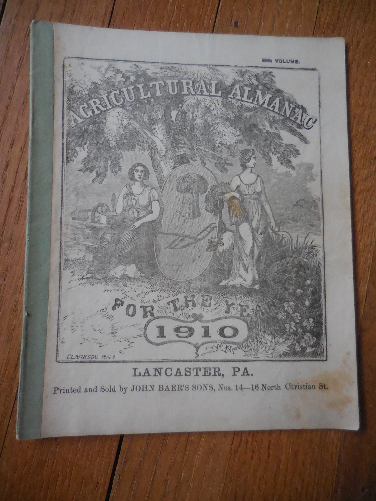 4 Vintage Agricultural Almanacs, Lancaster, PA 1906, 1908, 1909, 1910, J. Baer