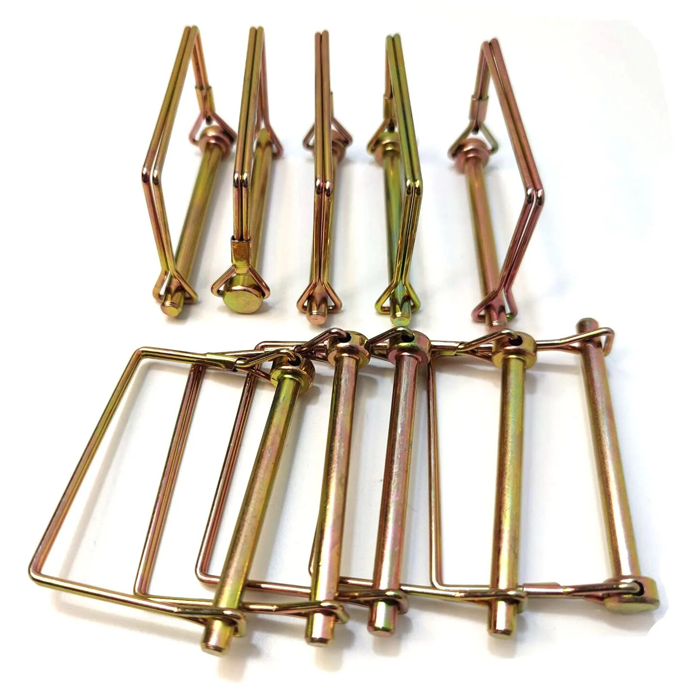 Wire Lock Pin, Trailer Coupler Pin,Hitch pin,1/4 Inch, 10 Pieces, Square, Gold