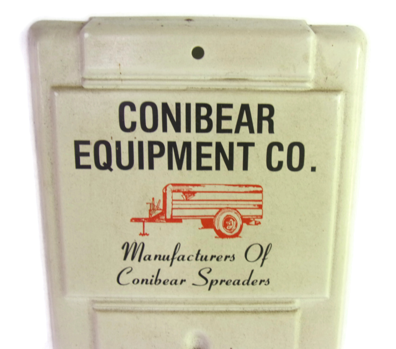 Vintage 14 inch Metal Conibear Equipment Thermometer Agricultural Spreaders