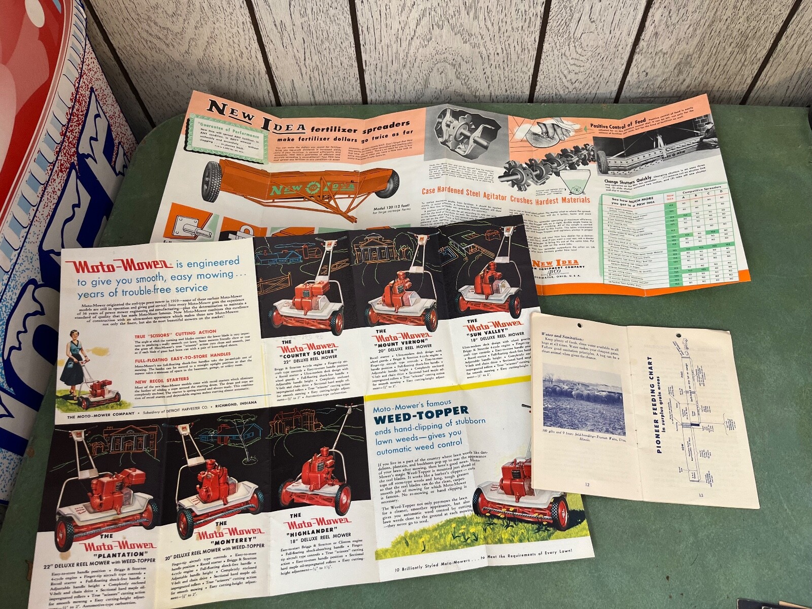 Lot of Agriculture Advertising Pamphlets New Idea Pioneer Moto Mower
