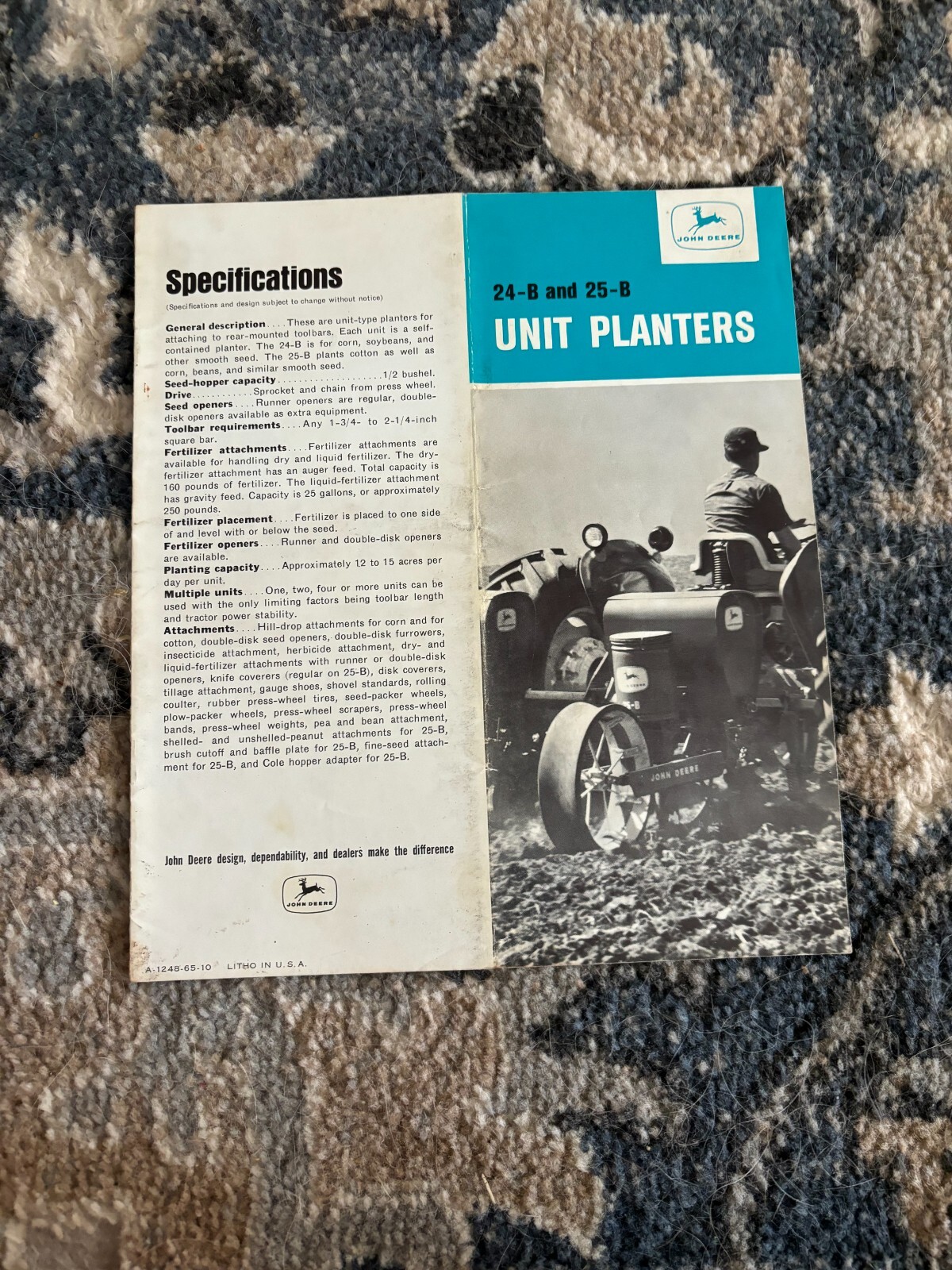 John Deere 24-B 25-B Unit Planter For 1965 Brochure FCCA24