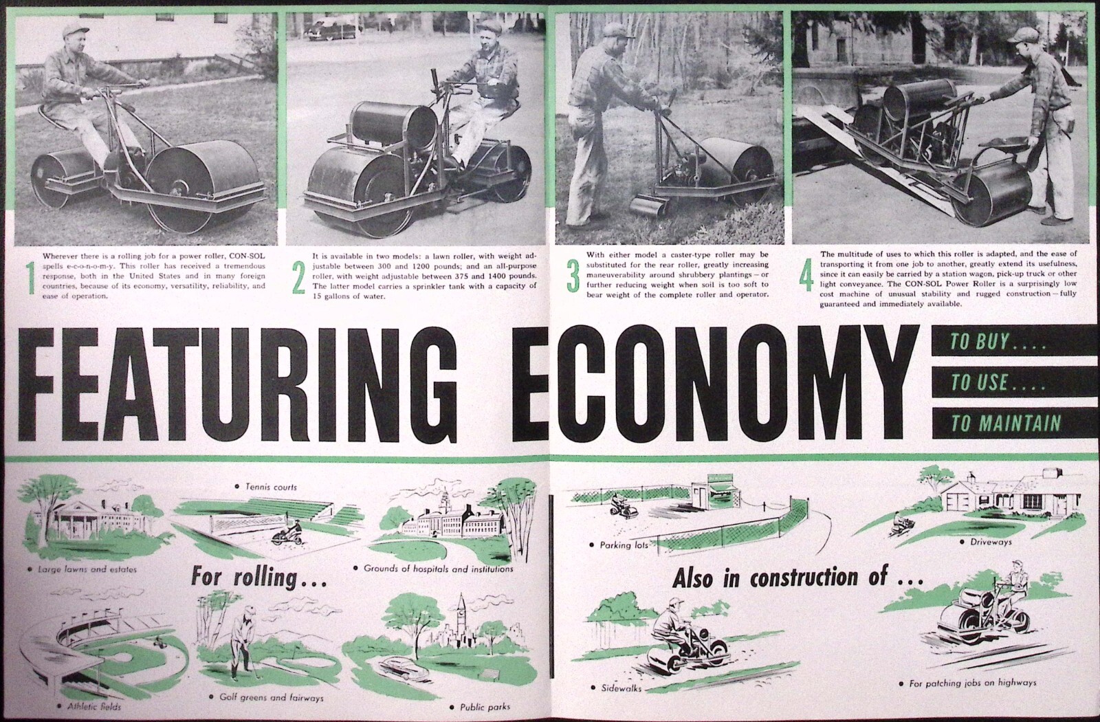 1953 Con-Sol Power Roller Brochure Consolidated Industries Inc West Cheshire CT