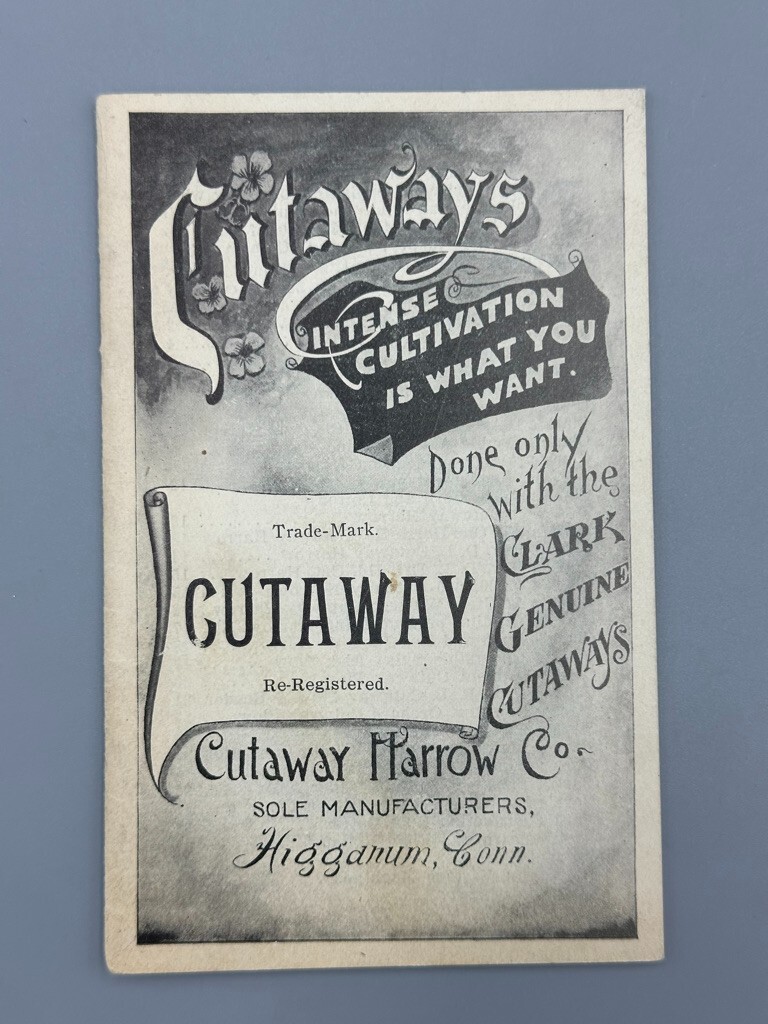 c 1900 CUTAWAY HARROW Machinery FARM Advertising HIGGANUM CONNECTICUT Illustrate