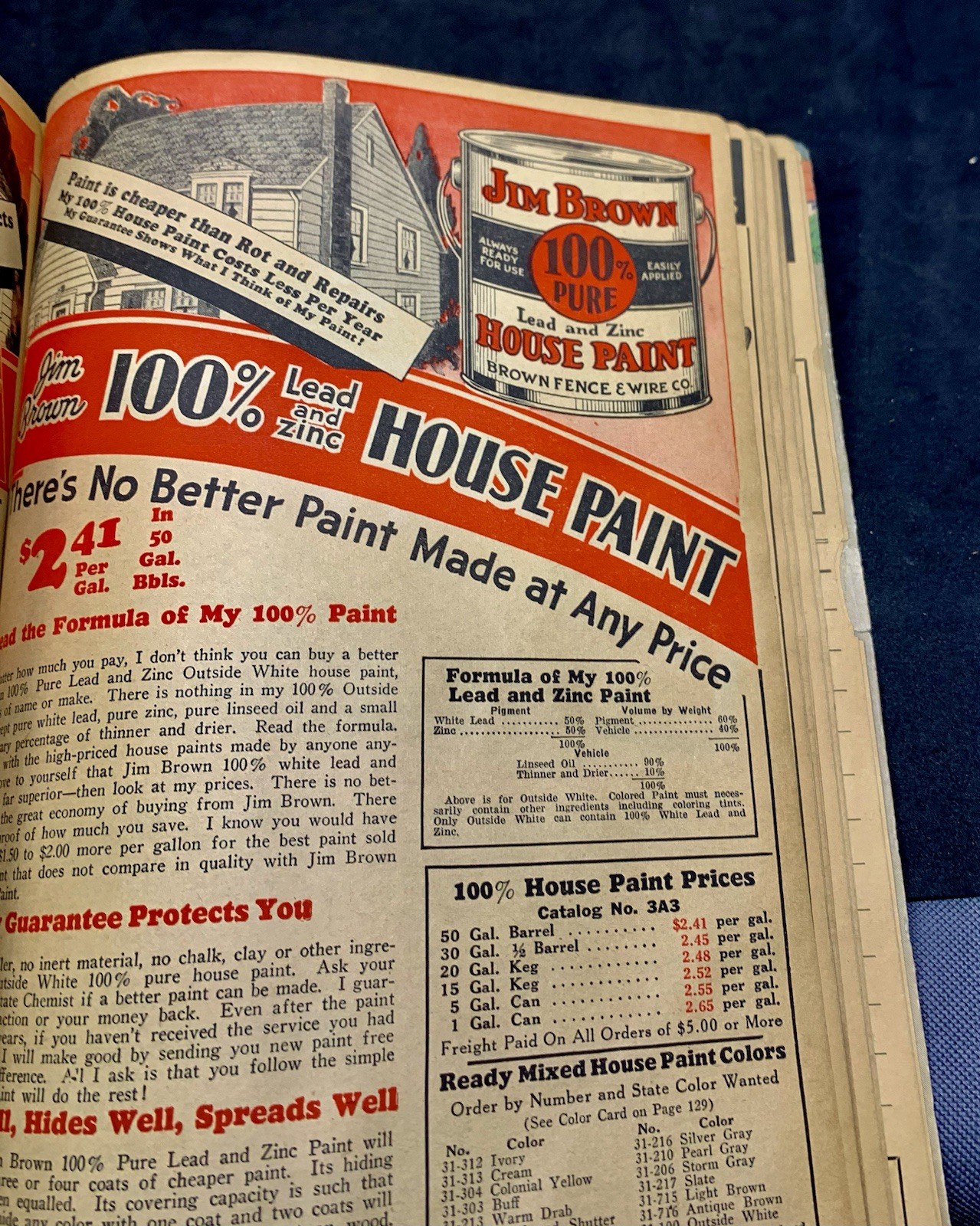 JIM BROWN&rsquo;S 1935 BARGAIN BOOK – THE BROWN FENCE & WIRE CO.- Catalog