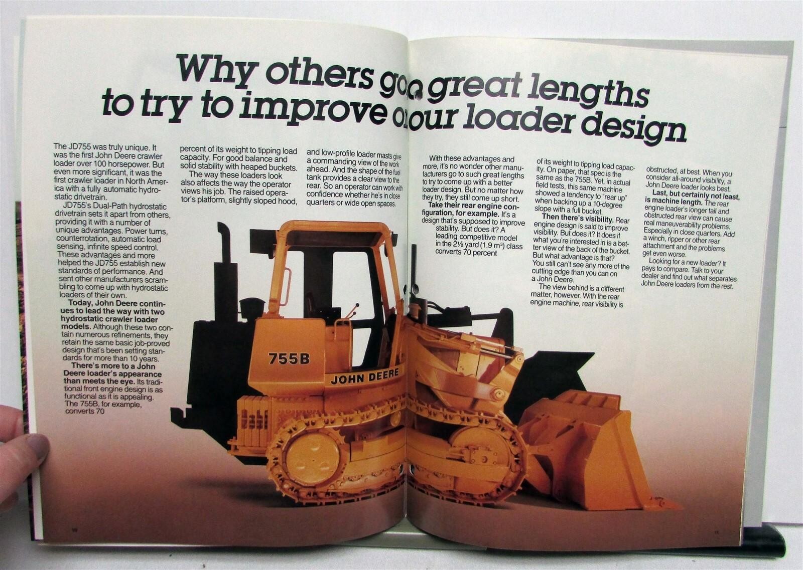 1988 John Deere Loaders & Dozers 100HP+ Specs Construction Sales Brochure