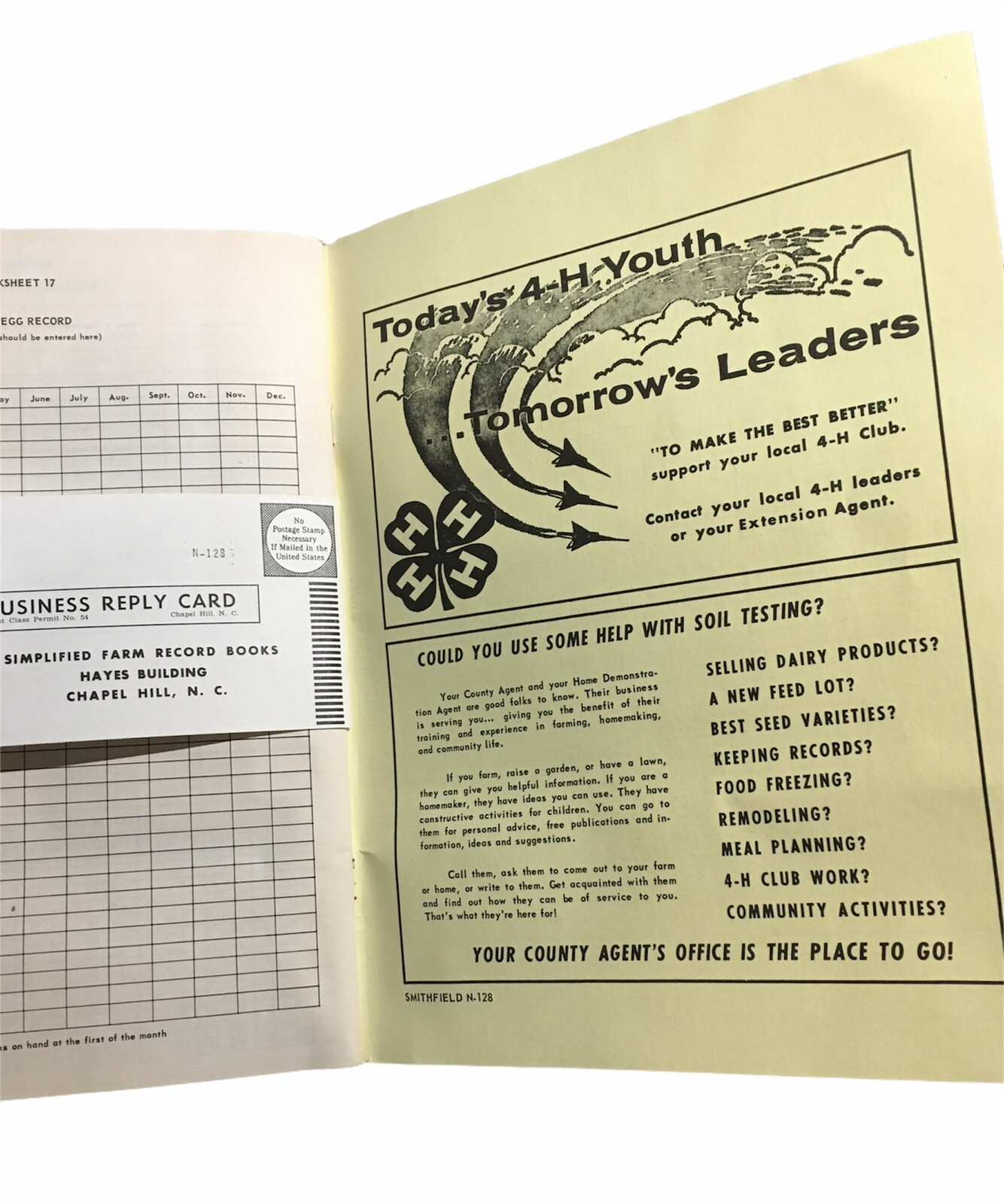 1966 Simplified Farmers Farm Record Book – Smithfield NC Tractor Yellow
