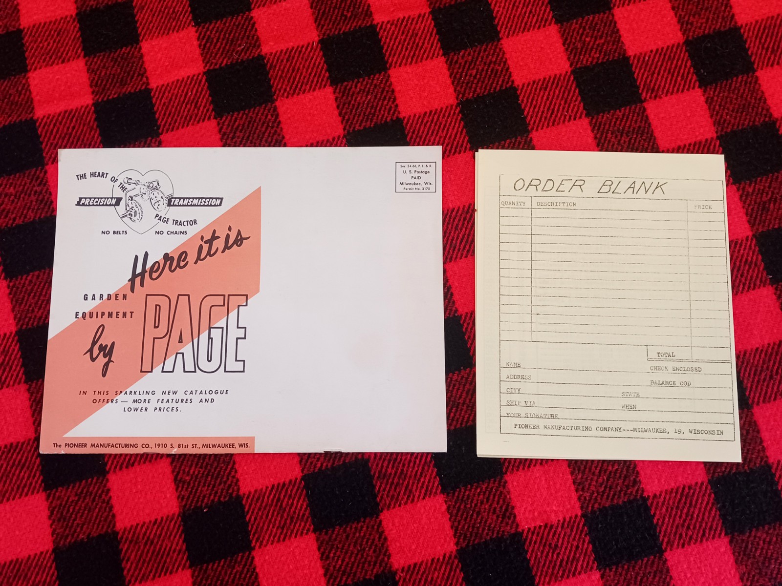 1960 Page Garden Tractor Catalog Milwaukee Dairy Farm Brochure Flyer