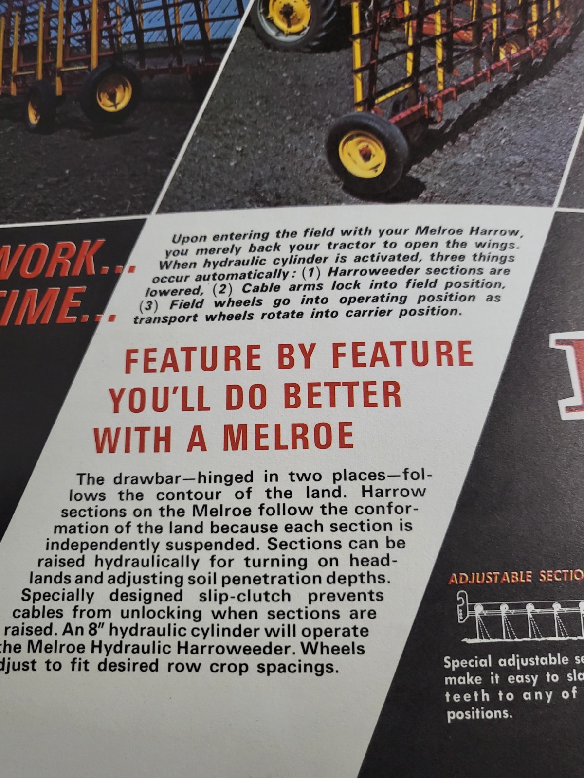 Farm Implement Brochure MELROE Harroweeder Harrow Weeder Gwinner North Dakota