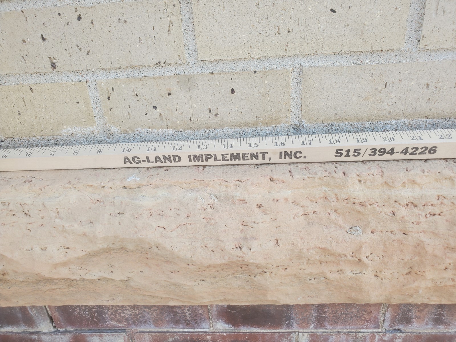 36&Prime; Wooden Yardstick Ag-land Implement New Hampton Iowa Hesston Westendorf Peck