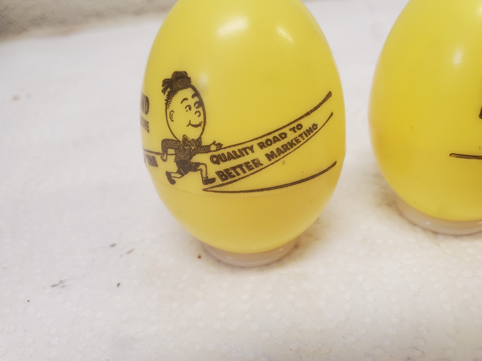Yellow Plastic Egg Shaped Salt & Pepper Shakers Lake Land Egg Cooperative